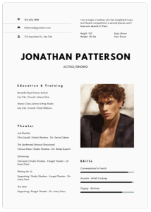 Actor's CV example